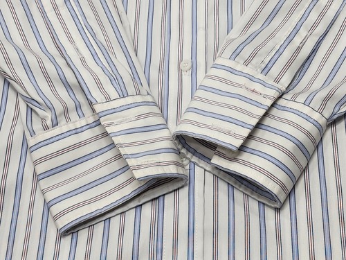 Panhandle Slim Mens Permanently Pressed USA Made Striped Button Up Shirt 17-34 - Picture 4 of 8