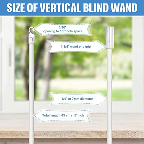12"/17"/24" Vertical Blind Operating Wand Rod w/ Hook Handle Accessories Supply - Picture 8 of 22