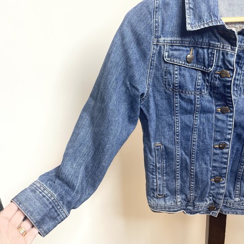 Carhartt Girls Denim Jacket With Heart Snaps Size L 12 - Picture 2 of 9