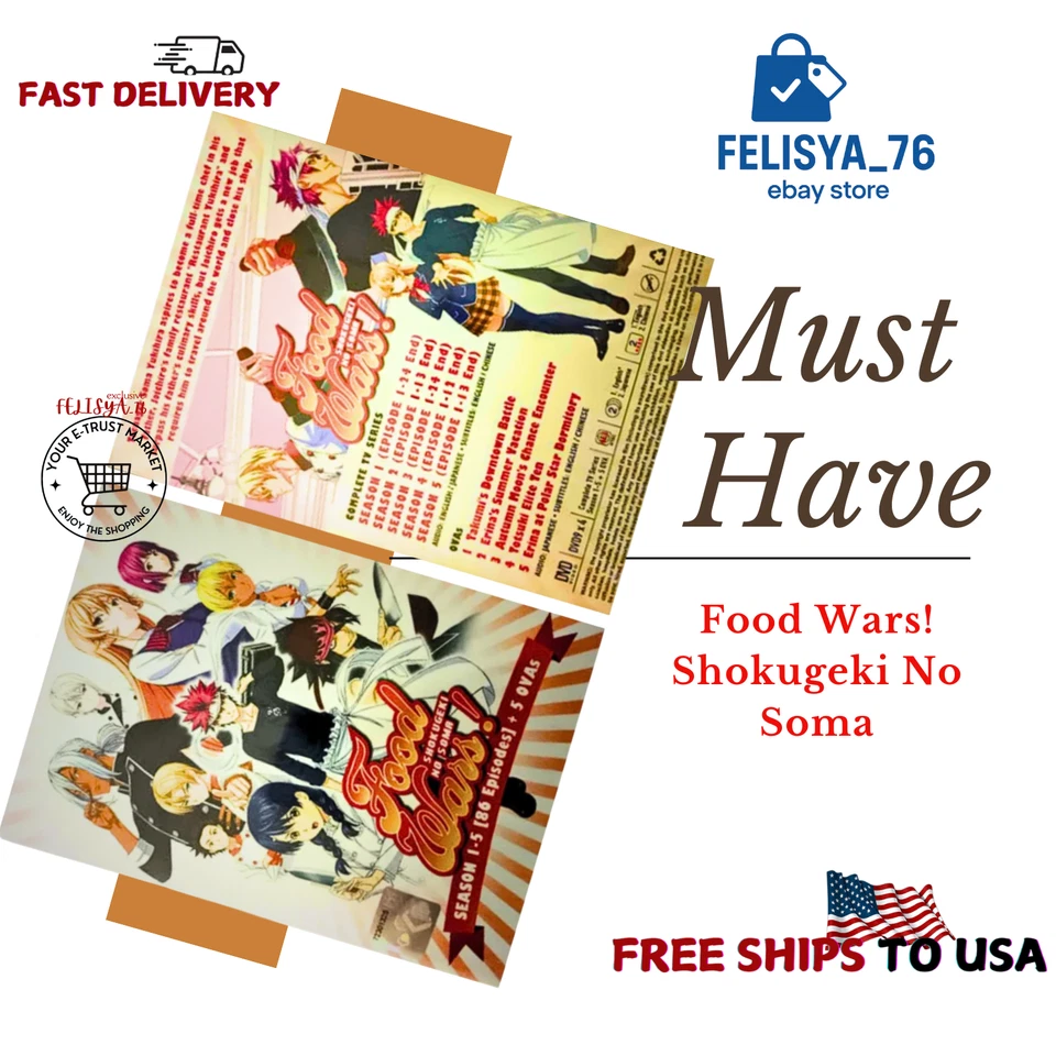 FOOD WARS! SHOKUGEKI NO SOMA (SEA 1-5) -DVD (86 EPS+5 OVA) ENG DUB SHIP FROM US - Image 3 of 4