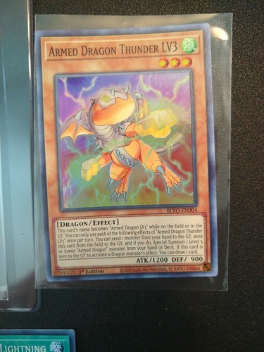 Yu-Gi-Oh Armed Dragon thunder Lv7 + Lv5 + Lv3 +6 spell cards Pristine condition! - Picture 6 of 8