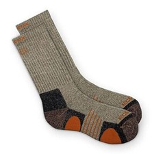 3 pair EcoSox S, M, L, XL Full Cushion Bamboo Hiking Socks Brown/ Orange -JAFFO