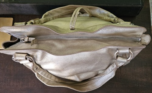 Celine Metallic Gold Italian Leather Purse Shoulder Bag Bittersweet Hobo - Picture 8 of 14