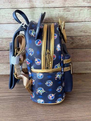 Disney Cruise Line DCL Wish Loungefly Backpack Bow Blue Gold Rapunzel New - Picture 4 of 11