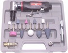 Kit Meuleuse à Air Angle Droit 1/4 Pouce Poignée Confort, Accessoires + Pince 1/8"