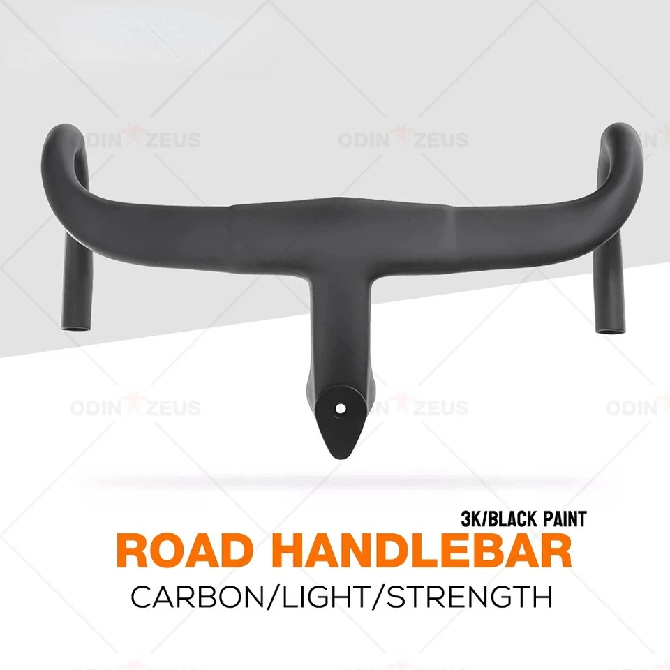 Integrated Carbon Fiber Road Bike Handlebar Aero 400-440mm x 80-120mm Drop Bar - Image 2 of 4