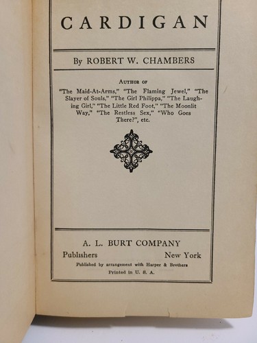 "Cardigan" by Robert W. Chambers -1901 HARDCOVER vintage - Picture 6 of 9