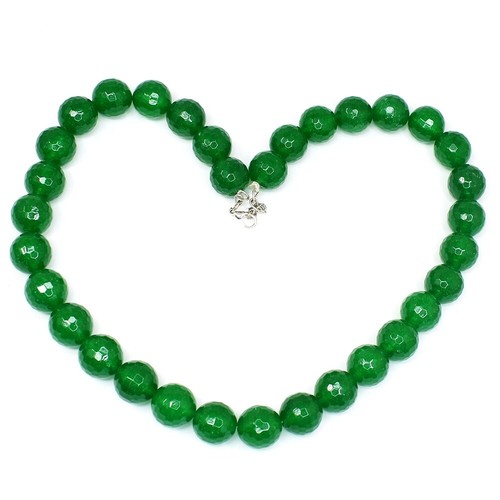 Dazzling Green Onyx 527.00 Cts Round Shape Beaded Gorgeous Necklace AK 03 E546
