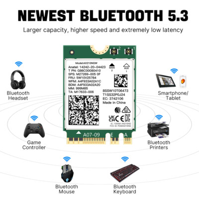 WiFi 6E Wireless Karte Intel AX210 NGW Bluetooth 5.2 Tri-Band 5400Mbps Netzwerk Adapter für Laptop Unterstützung Windows 10/11 M.2/NGFF WiFi 6E Wireless Karte Intel AX210 NGW Bluetooth 5.2 Tri-Band 5400Mbps Netzwerk Adapter für Laptop Unterstützung Windows 10/11 M.2/NGFF