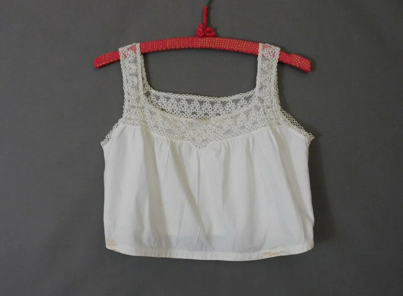 Antique Edwardian 1910s Camisole Corset Cover wit… - image 1