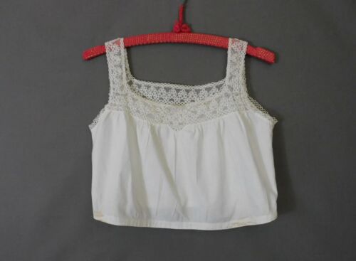 Antique Edwardian 1910s Camisole Corset Cover wit… - image 1