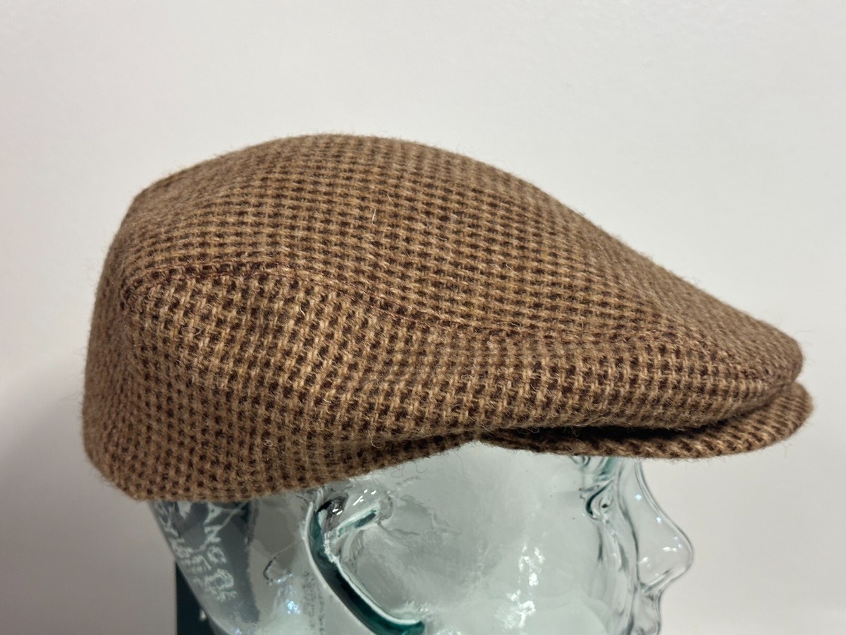 KANGOL Harris Tweed Flat Cap Small Check Golf Hat NEW S NEW 
