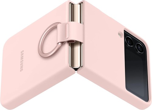 Samsung Silicone Cover With Ring Pink Case - Samsung Galaxy Z Flip 4 - Picture 2 of 3