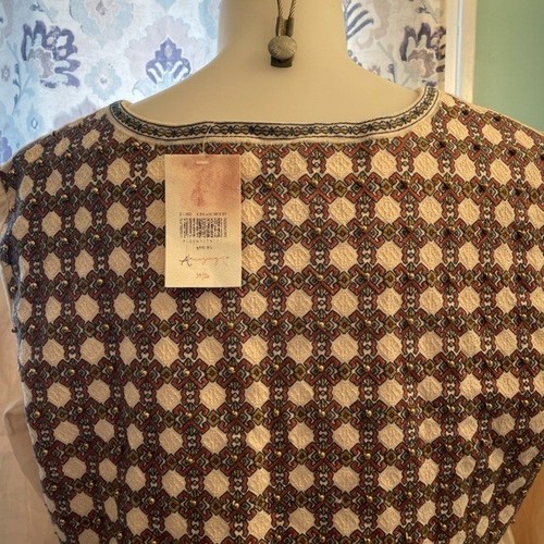 Chaqueta Top 1X (14-16) A Beautiful Soul Marfil Bordado Cuentas Boho Talla Grande - Imagen 4 de 6