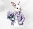 Floral Rabbit valentine wall vinyl sticker decal eh738