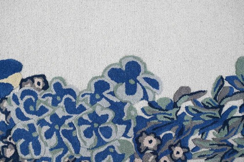 Hand-Tufted floral rug 5x8 ft area rugs beige carpet rug for bedroom living room - Picture 7 of 9