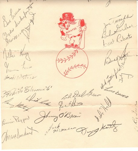 1956 Pittsburgh Pirates Facsimile Autograph Sheet Original Letter and Envelope - Picture 2 of 4