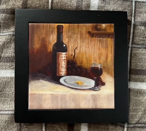 Framed Wooden Wall Hanging (Wine Glass and Wine) - Picture 3 of 9