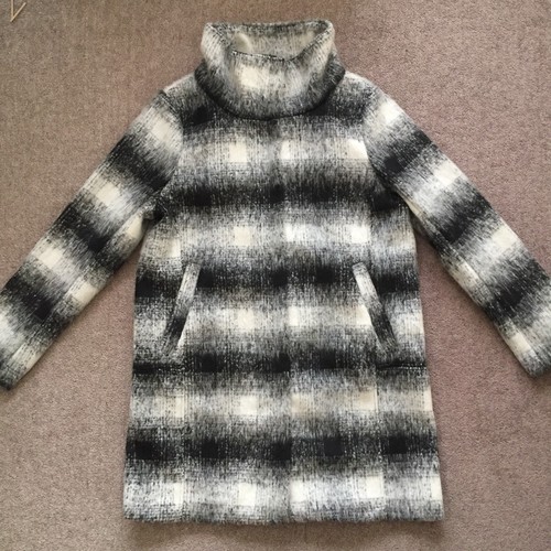 499 rrp Bianco grigio Silvian di 14 Heach Italia Check Cappotto Fluff lana 10 nX8WRY