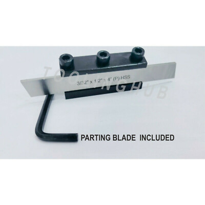 Lathe Parting Cut-Off Tool Holder - 10mm Shank, 1/2" HSS Blade, Clamp Type, Made In India