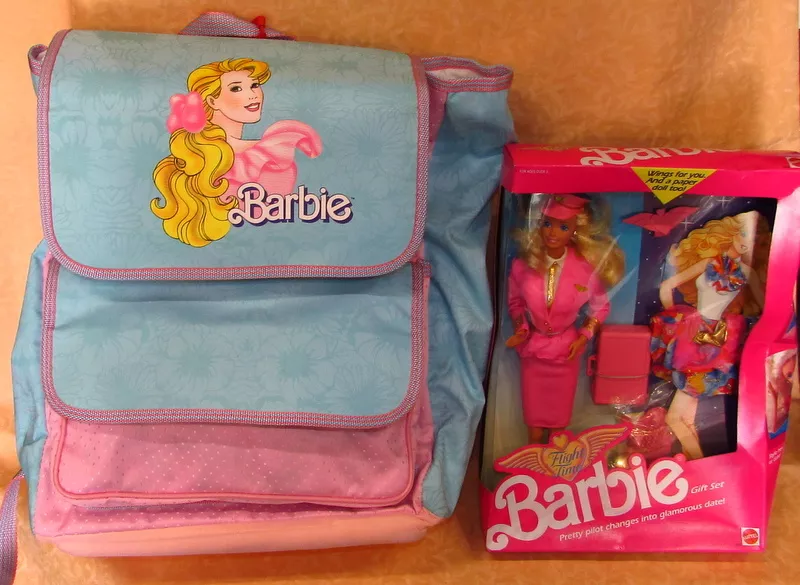 1989 BARBIE BACKPACK WITH DOLL INCLUDED PILOT VINTAGE 40x28x13cm cod.5736