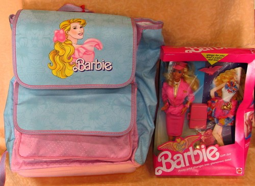 ZAINO BARBIE 1989 CON BAMBOLA INCLUSA PILOTA VINTAGE 40x28x13cm cod.5736 |  eBay