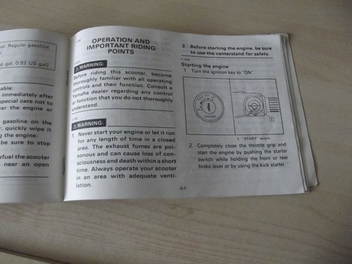GENUINE YAMAHA OWNERS MANUAL CG50 CG 50 JOG SCOOTER 1987 2YR 28199 20 - Picture 5 of 5