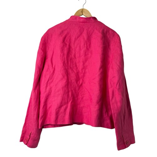 Talbots 100% Irish Linen 3 Button Blazer Womens Size 18 Long Office Career Light - 第 2/10 張圖片