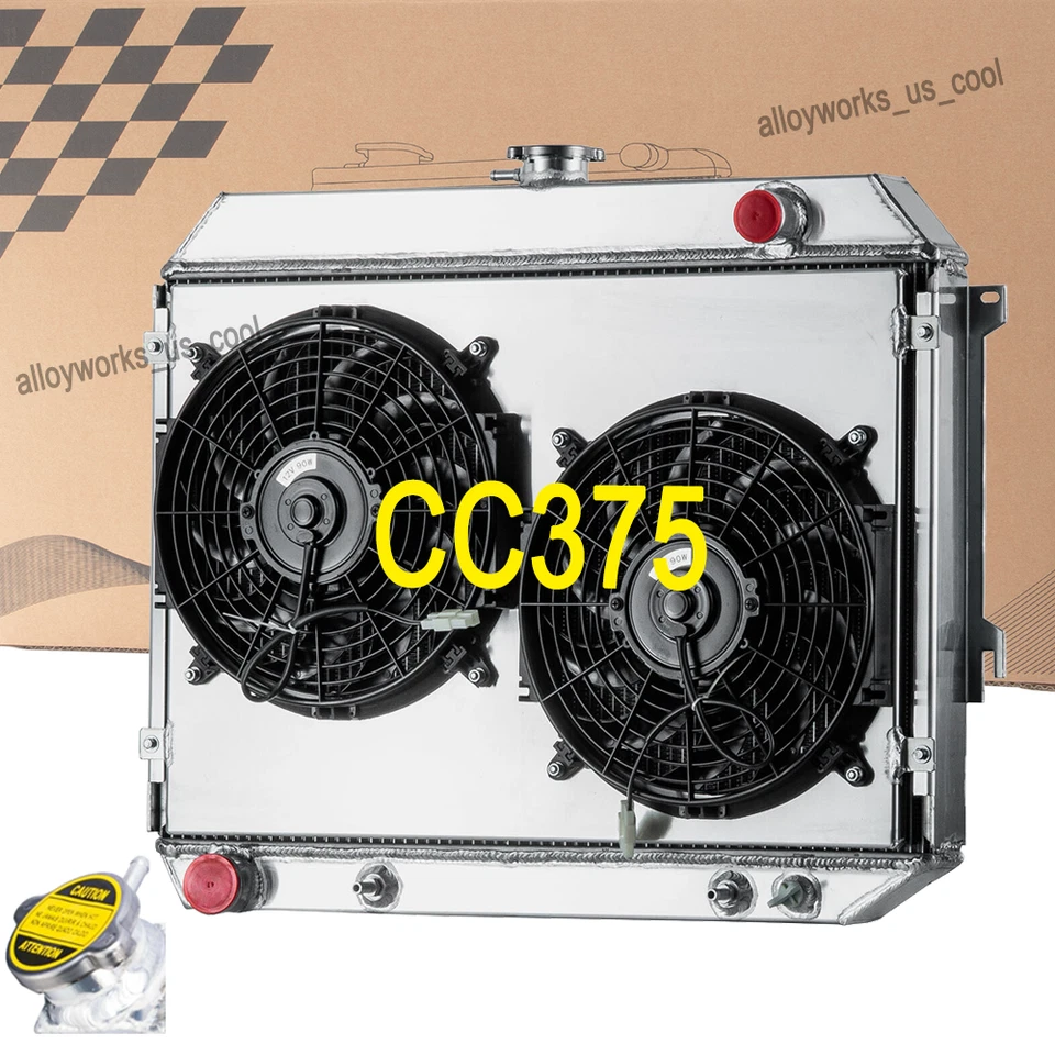 3 Row Radiator+Shroud Fan For 1968-1973 1970 Dodge Charger Plymouth Road Runner. Foto 2 de 4