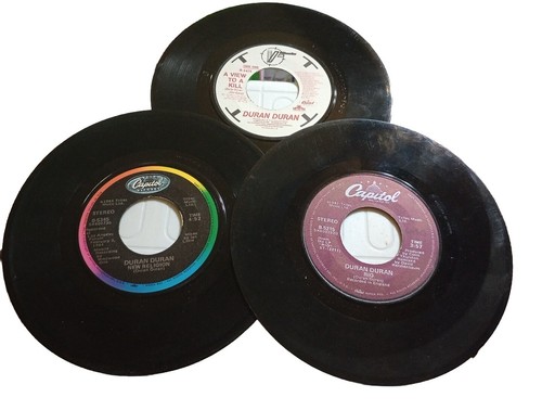 Duran Duran 45 RPM Lot Of 3: New Religion/Reflex/Hold Back The Rain/ Fatal, WORN - Picture 1 of 24