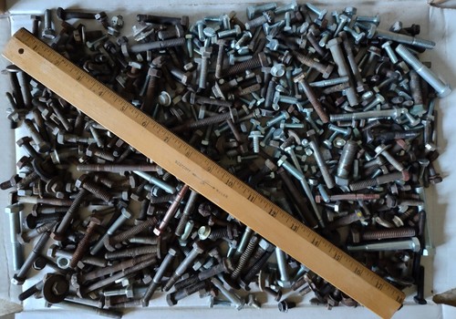 Mostly Vintage Mostly Hex Head Steel Bolt Lot Misc. Sizes Over 13 pounds - Picture 9 of 9