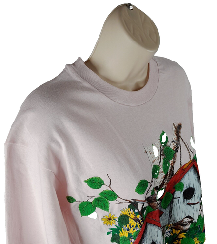 Vintage Anvil Womans T-shirt Cotton Print Pink Made in the USA Size Med - Picture 9 of 13