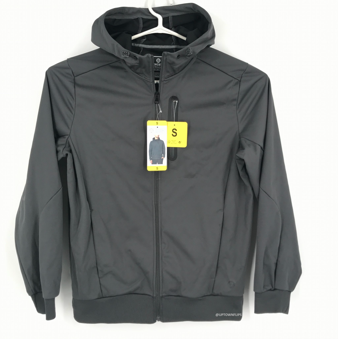 Mondetta Mens Jacket Small Gray Full Zip Hooded Active Wind Water