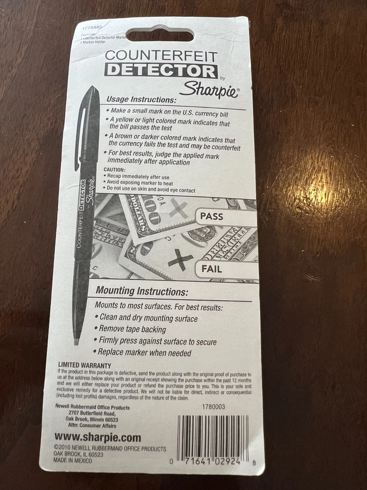 Detector de Falsificaciones Sharpie Pluma Marcadores Nuevo Precintado Ver Descripción Foto 3 de 4