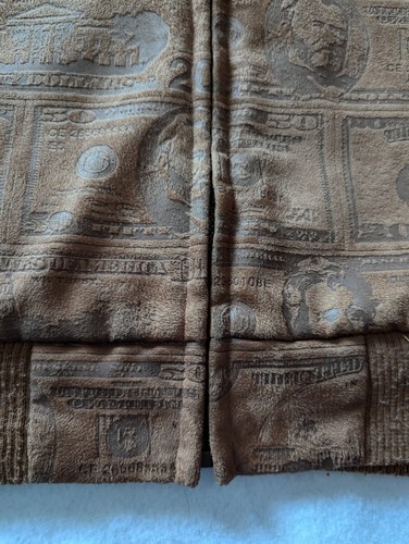 Burgundy Sz L All Over Money Print Jacket Brown Rap Hip Hop Streetwear 90s Y2K - Picture 4 of 15