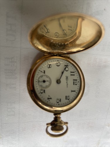 Antique Pocket Watch Hampden Gold Plated - Picture 4 of 7