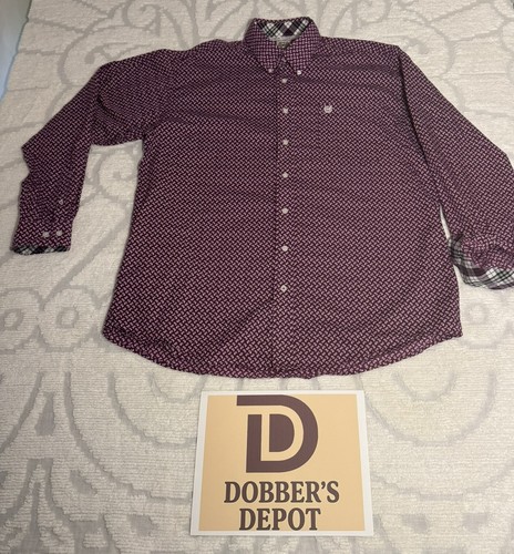 Cinch Herren Western Hemd Lila Paisley (Bandana) Knopf - Langarm Größe L - Bild 1 von 9