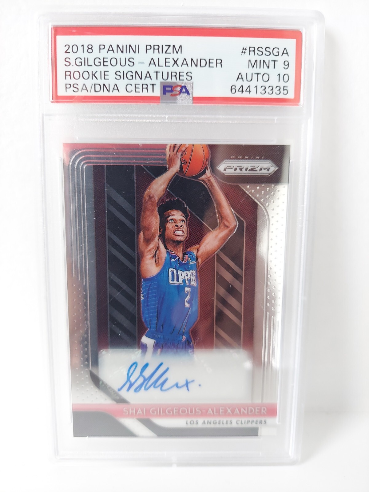 2018-19 Panini Prizm #RS-SGA Shai Gilgeous-Alexander Prizm RC PSA 9 Auto 10