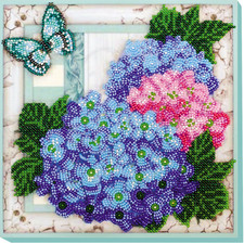 Hydrangeas Bead Embroidery Kit   DIY Handmade Beading Craft Set