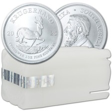 2025 South Africa Silver Krugerrand 1 Oz 1 Rand - Bu 1 Roll Twenty Five 25 Coins