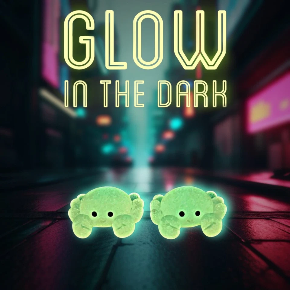 Светящиеся в темноте серьги-висячие с оранжевыми крабами океанскими животными каваи - Изображение 2 из 2