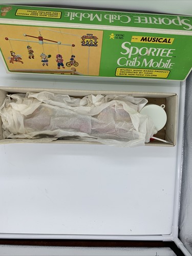 Vintage 1970 Stahl wood Mfg #558 Musical Sportee Crib Mobile w/Box EUC - Picture 5 of 5