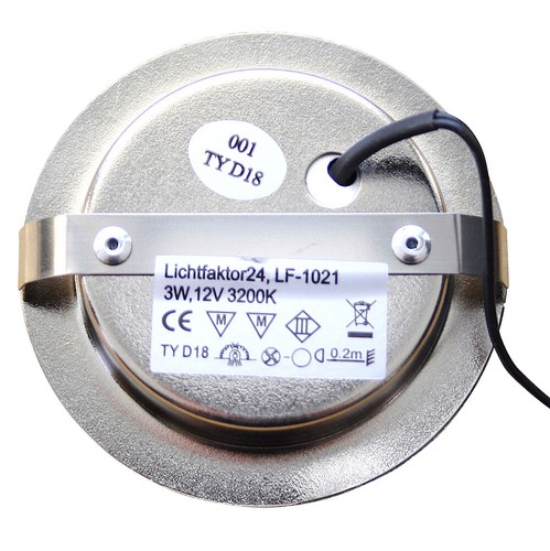 Superflache LED Möbel Einbauleuchten Lina 12V - 3W - Zuleitung 1.8m - ohne Trafo - Bild 4 von 19
