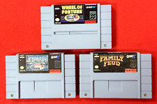 Lot of 3 SNES Games Family Feud Wheel of Fortune & Jeopardy - Cleaned &Tested