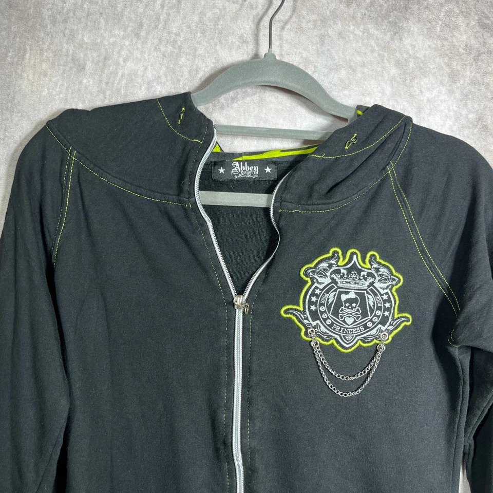 Sudadera con Capucha Abbey Dawn Avril Lavigne De Colección L Negra Cremallera Y2K Grunge Emo Foto 3 de 4