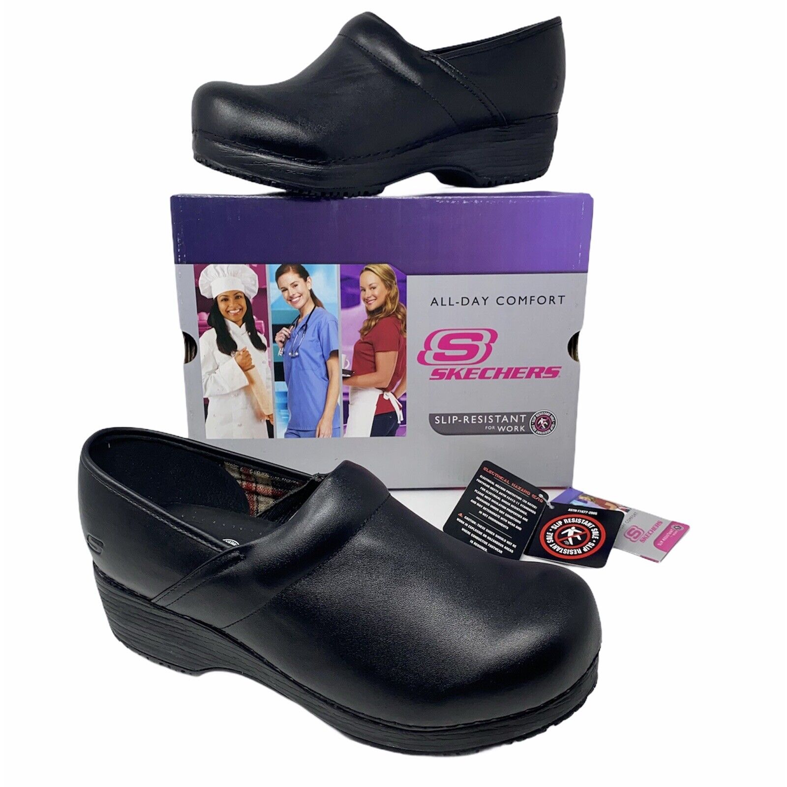 Generosidad Asia alquitrán Skechers Nurse Service Work Leather Clogs SLIP OIL Resistant Shock  Absorbing 11 | eBay