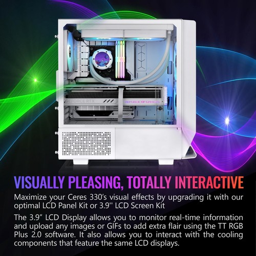 Ceres 330 TG ARGB Snow Mid Tower E-ATX Case Supports Hidden-Connector Motherboar - Picture 4 of 9