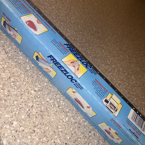 Vintage 1989 Freezloc Plastik Gefrierschrank Verpackung Rarität selten NOS NEU 45 SQ FT - Bild 5 von 5