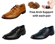 LIBERTYZENO Mens Genuine Leather Wingtip Business Formal Oxford Dress Shoes