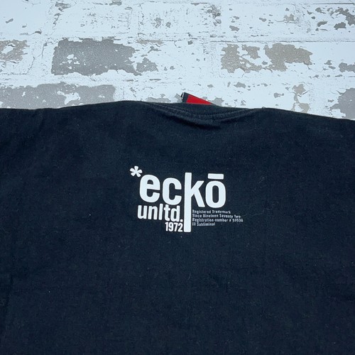 Vintage Ecko Unltd Shirt Men Medium Black White Tee Hip Hop Y2K Baggy Rhino * - Picture 6 of 10